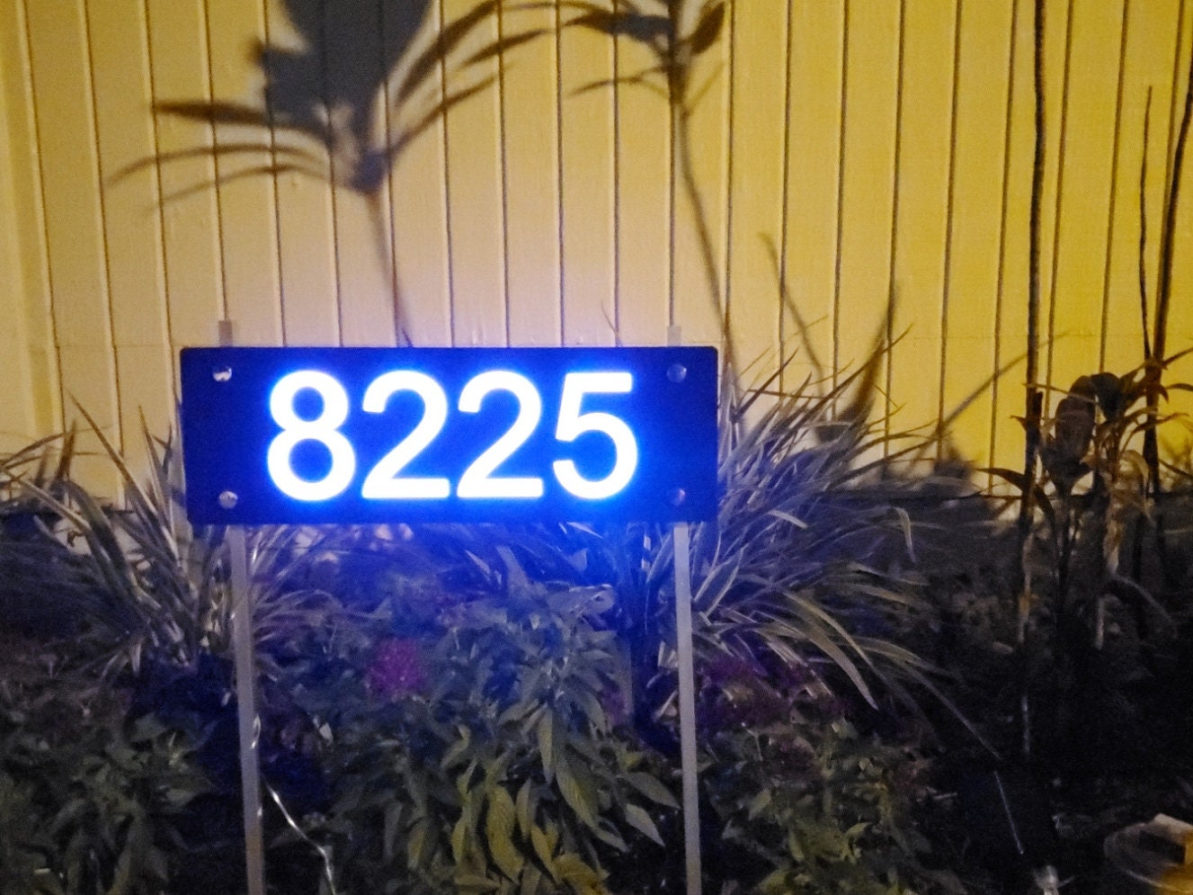 Solar House Number Sign with Tree of Life Design | LED Lighted Address Sign for Lawn | Weatherproof