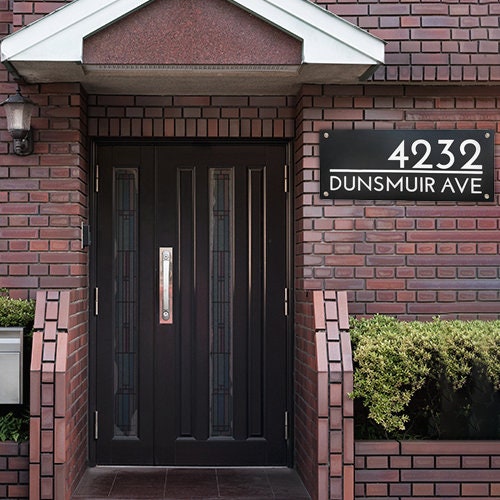 Solar Lighted LED Address Sign, Modern House Numbers