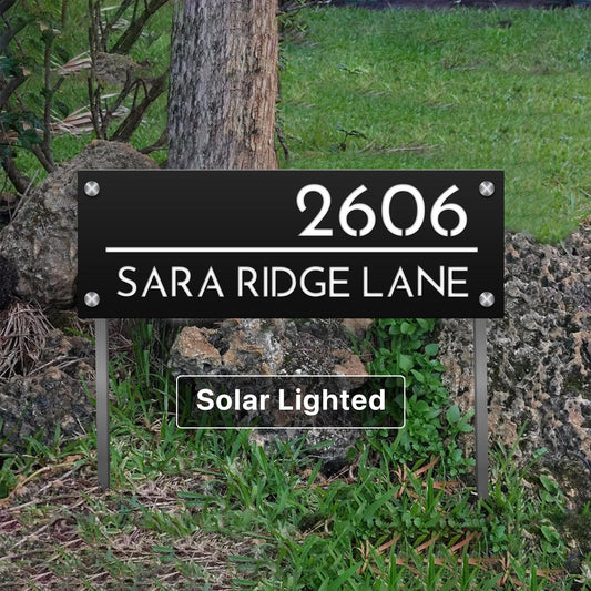 Solar Yard Address Sign , Lawn Address Sign With Stakes, Air BNB Signage, Lighted Address Sign, Lawn House Numbers, Driveway Marker