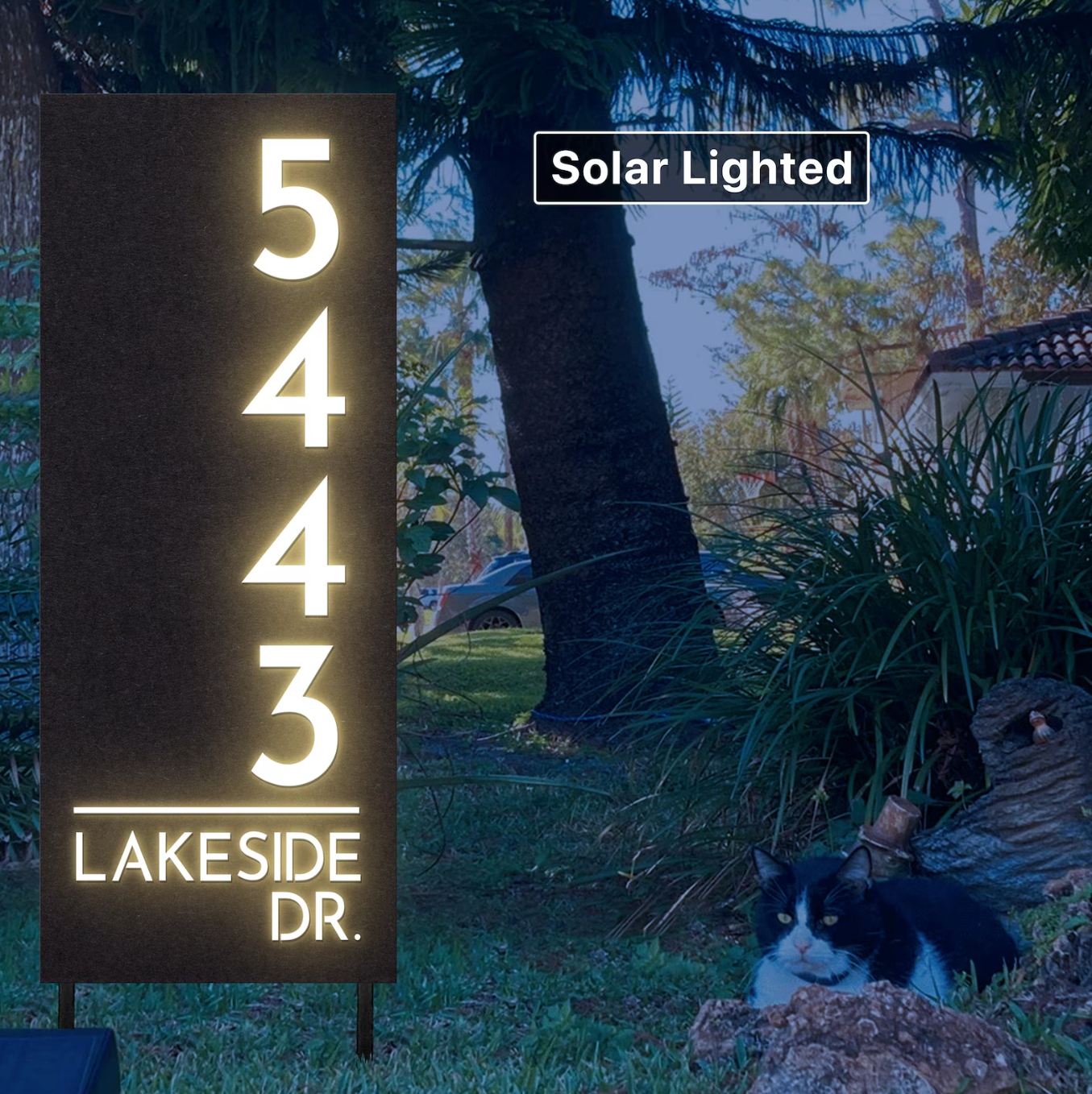 Solar Lighted Driveway House Numbers - Solar Address Numbers