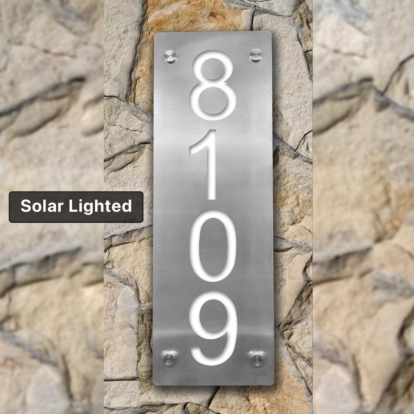 Vertical Solar House Numbers Pathy LED Solar Path Light, House Number