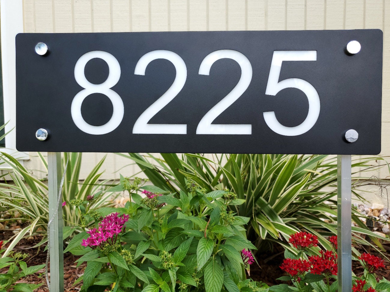Solar House Number Sign with Tree of Life Design | LED Lighted Address Sign for Lawn | Weatherproof