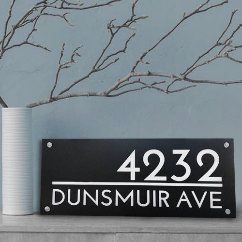 Solar Lighted LED Address Sign, Modern House Numbers