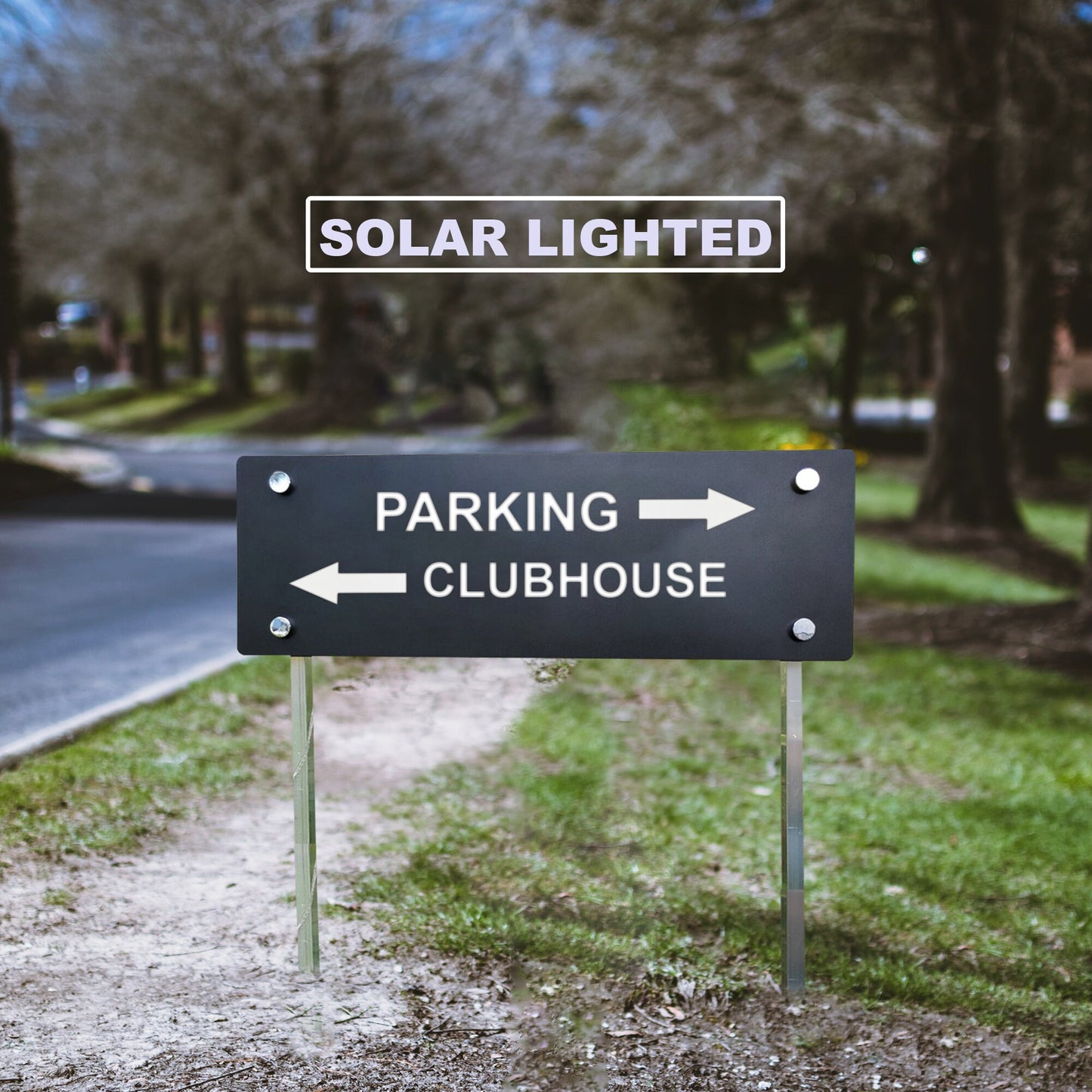 Customized Solar Lighted Private Property Sign – No Trespassing Yard Marker