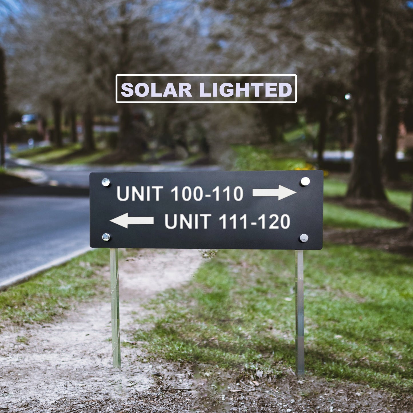 Customized Solar Lighted Private Property Sign – No Trespassing Yard Marker