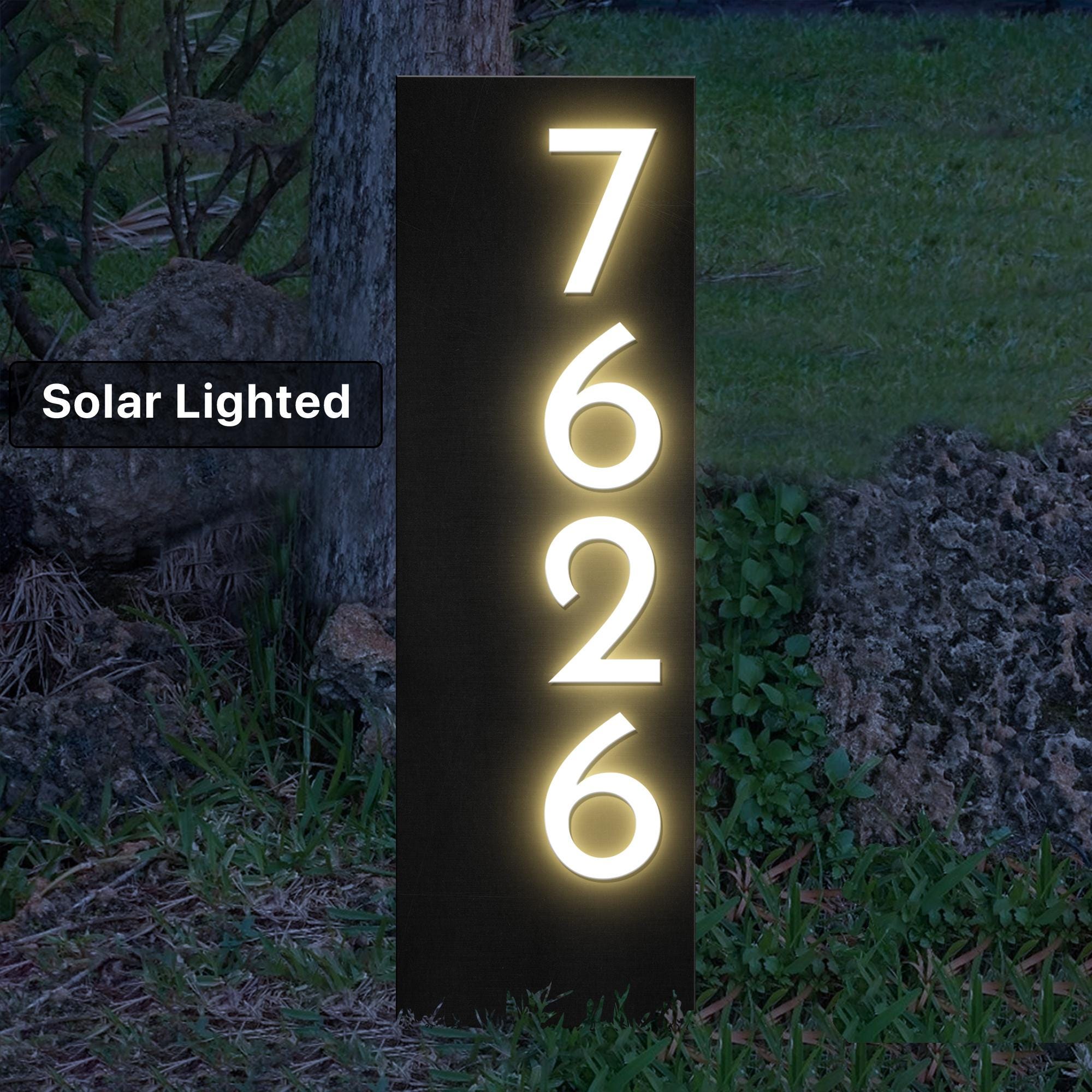 Modern Lighted Address Signs / Solar & Electric / Free Shipping – Paxt ...