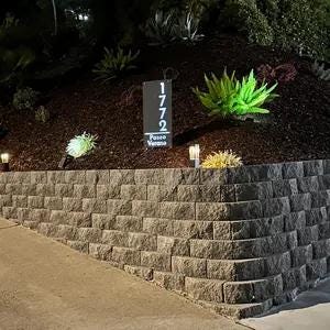 Solar Lighted Driveway Address Sign | 15x32 LED House Numbers on Stakes | Weatherproof Yard & Airbnb Marker
