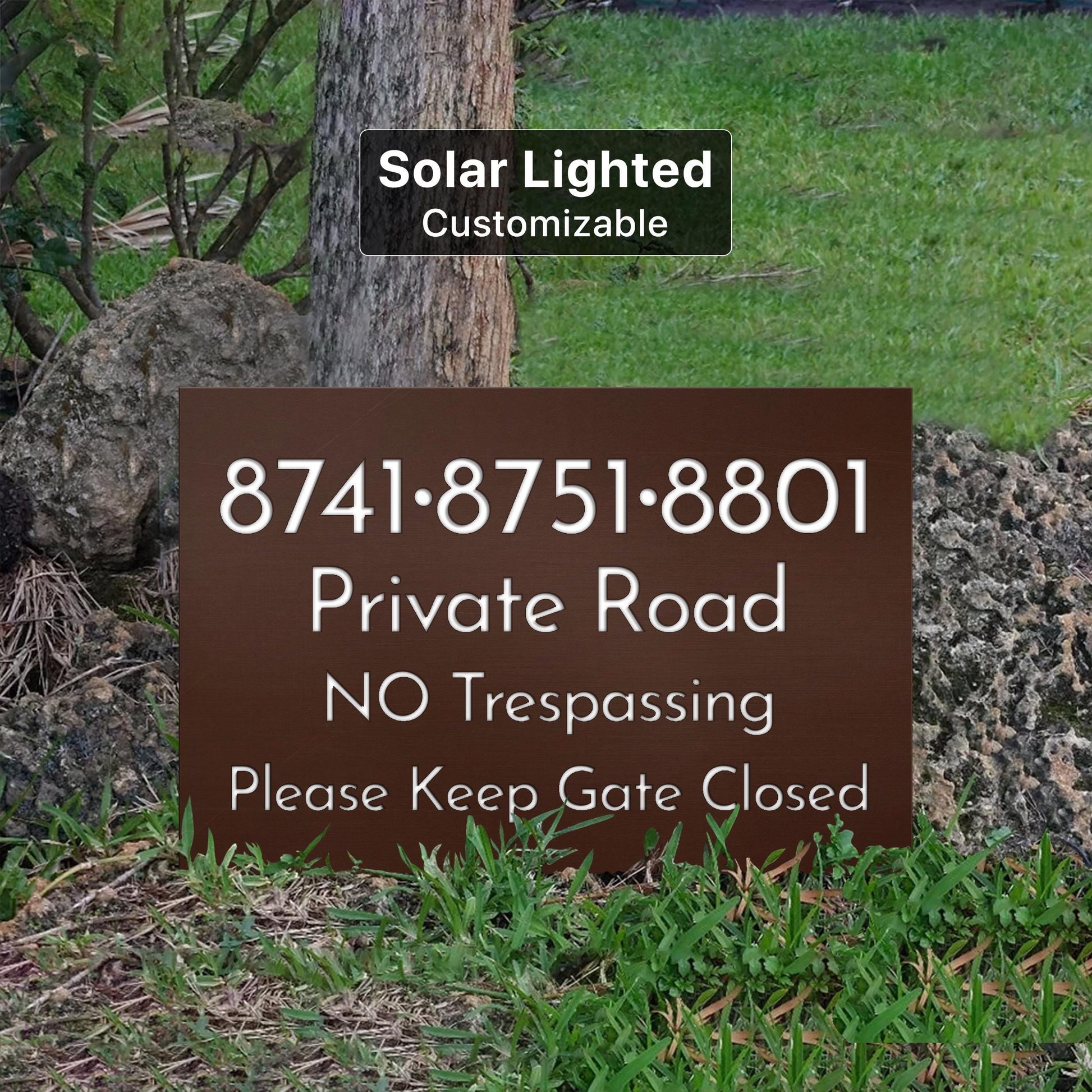Customizable Laser Cut Commercial Sign, Personalized Solar Lighted Logo Sign