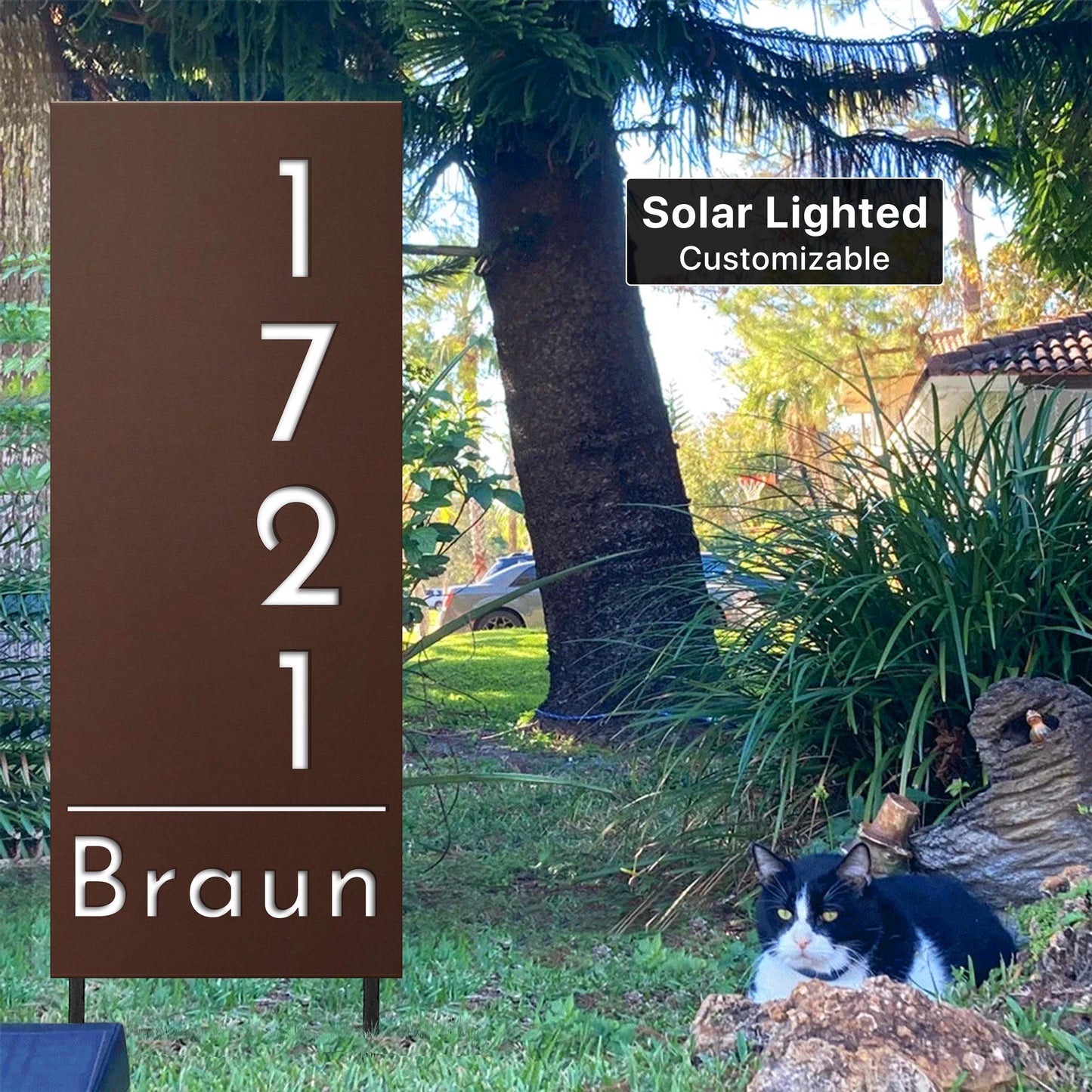 Custom Address Sign: Shared Driveway Post