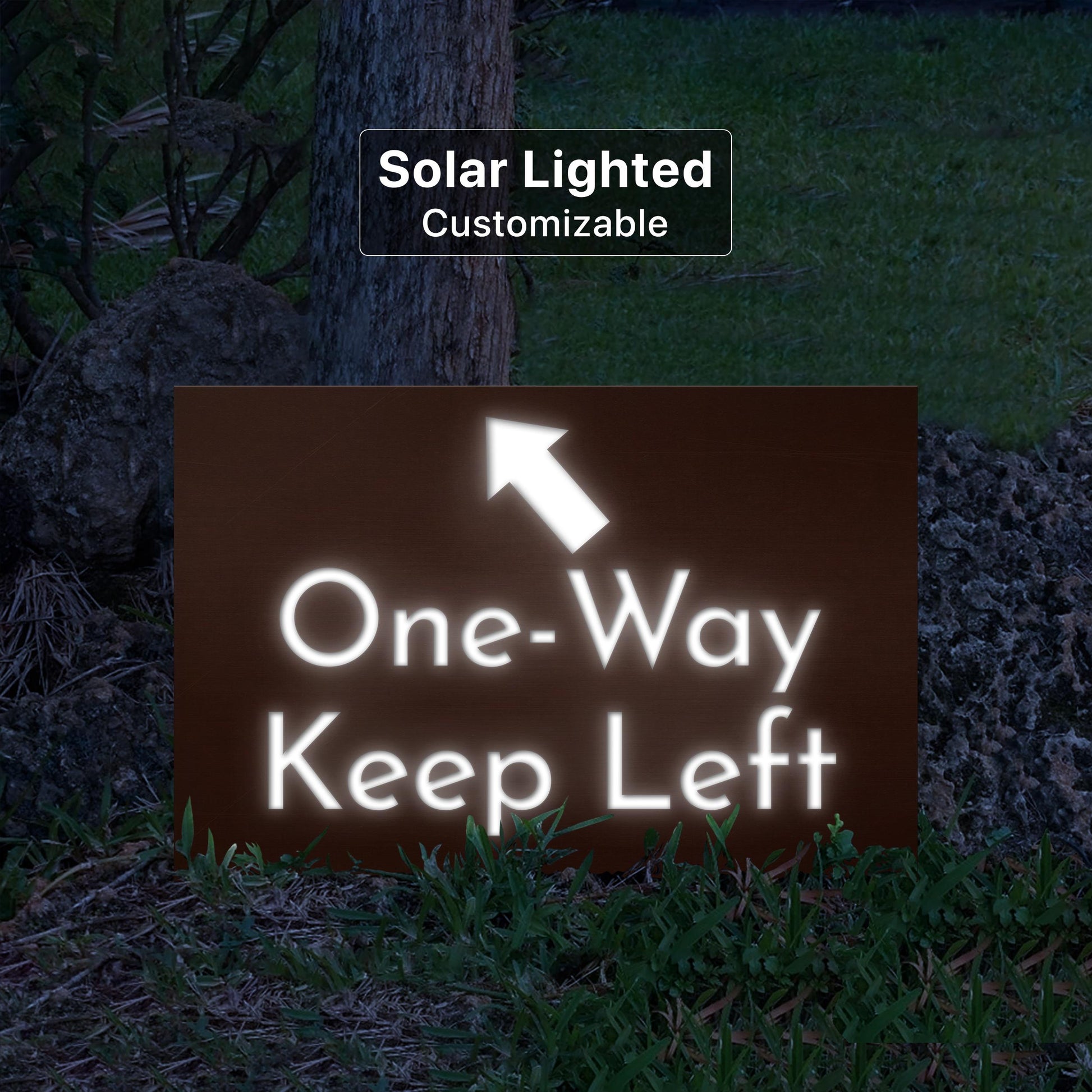 Customizable Laser Cut Commercial Sign, Personalized Solar Lighted Logo Sign