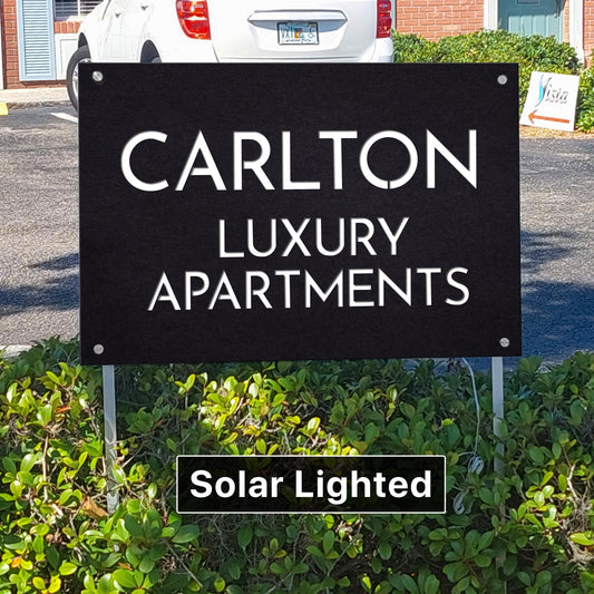 Custom Solar Lighted Logo Sign, Outdoor Business Signage, Store Front Marker