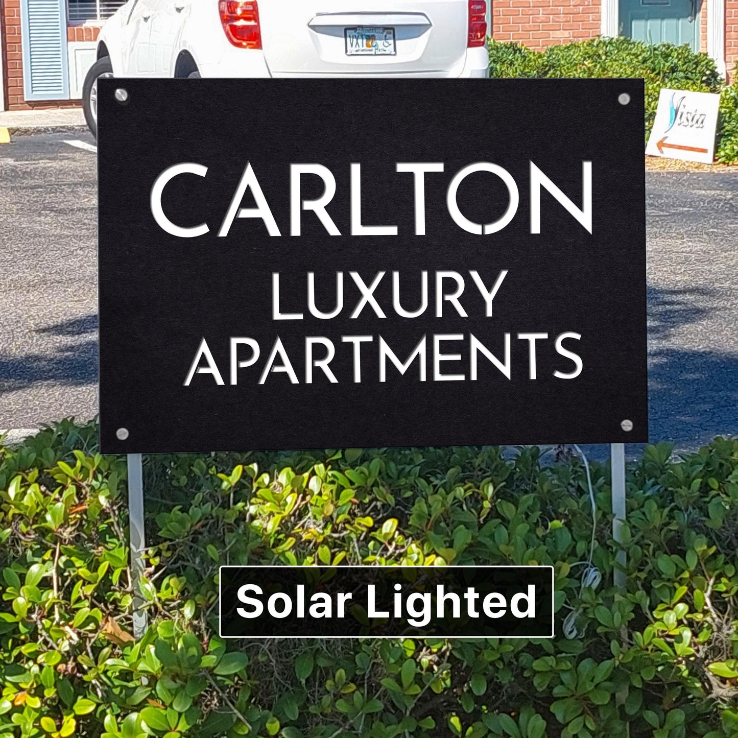 Customizable Laser Cut Commercial Sign, Personalized Solar Lighted Logo Sign
