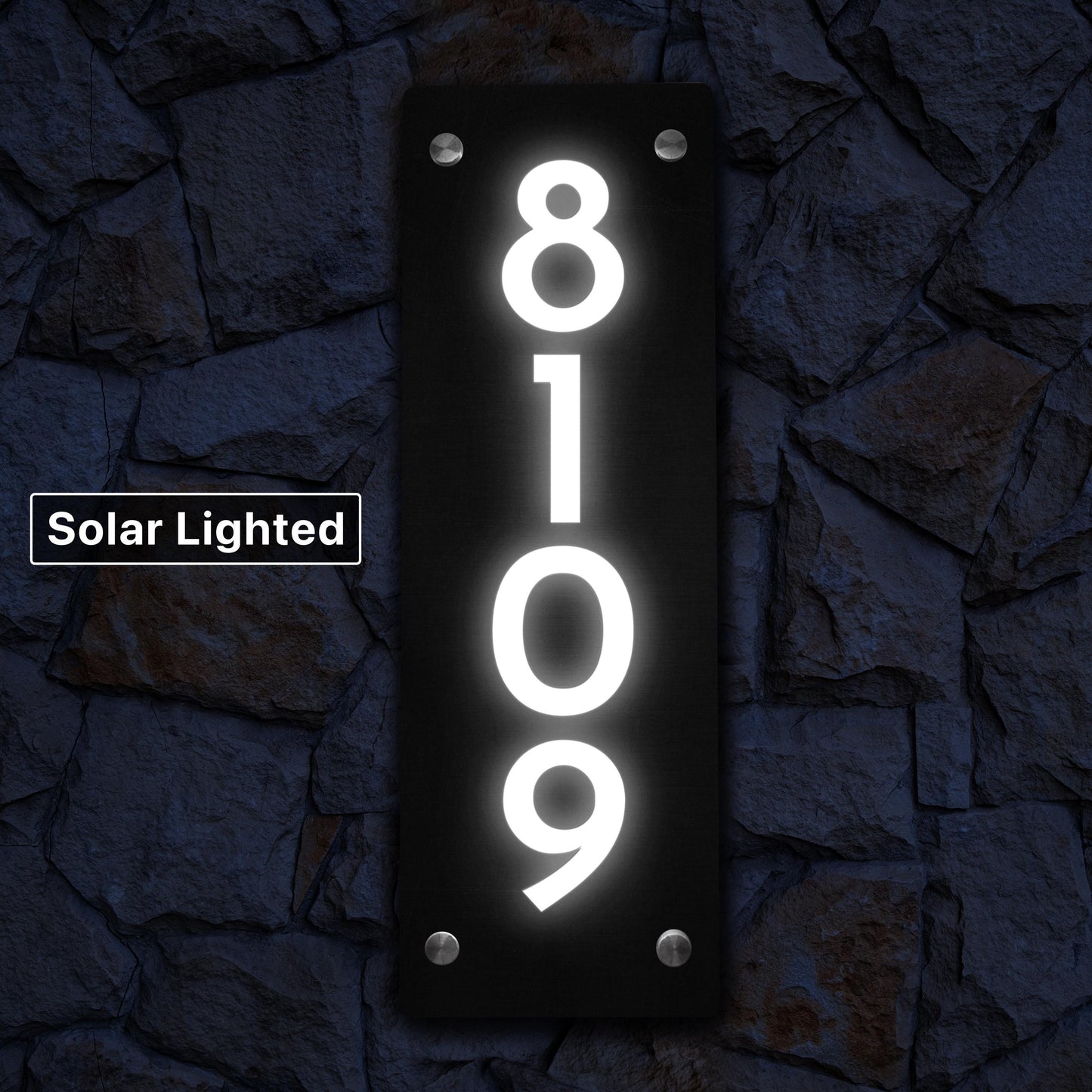 Solar Lighted House Numbers: Modern LED Address Sign