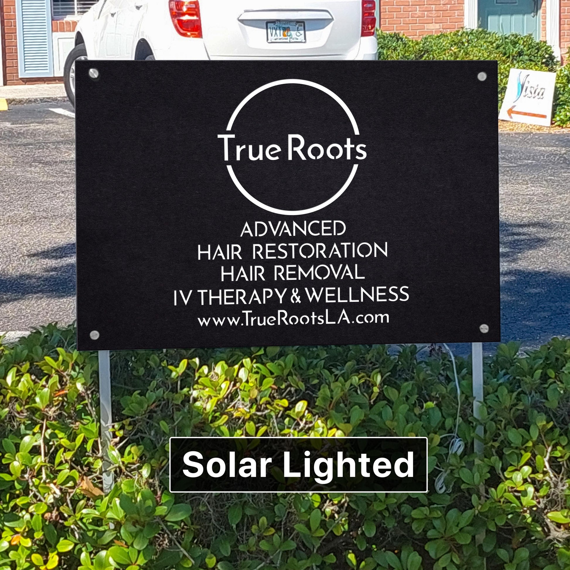 Customizable Laser Cut Commercial Sign, Personalized Solar Lighted Logo Sign
