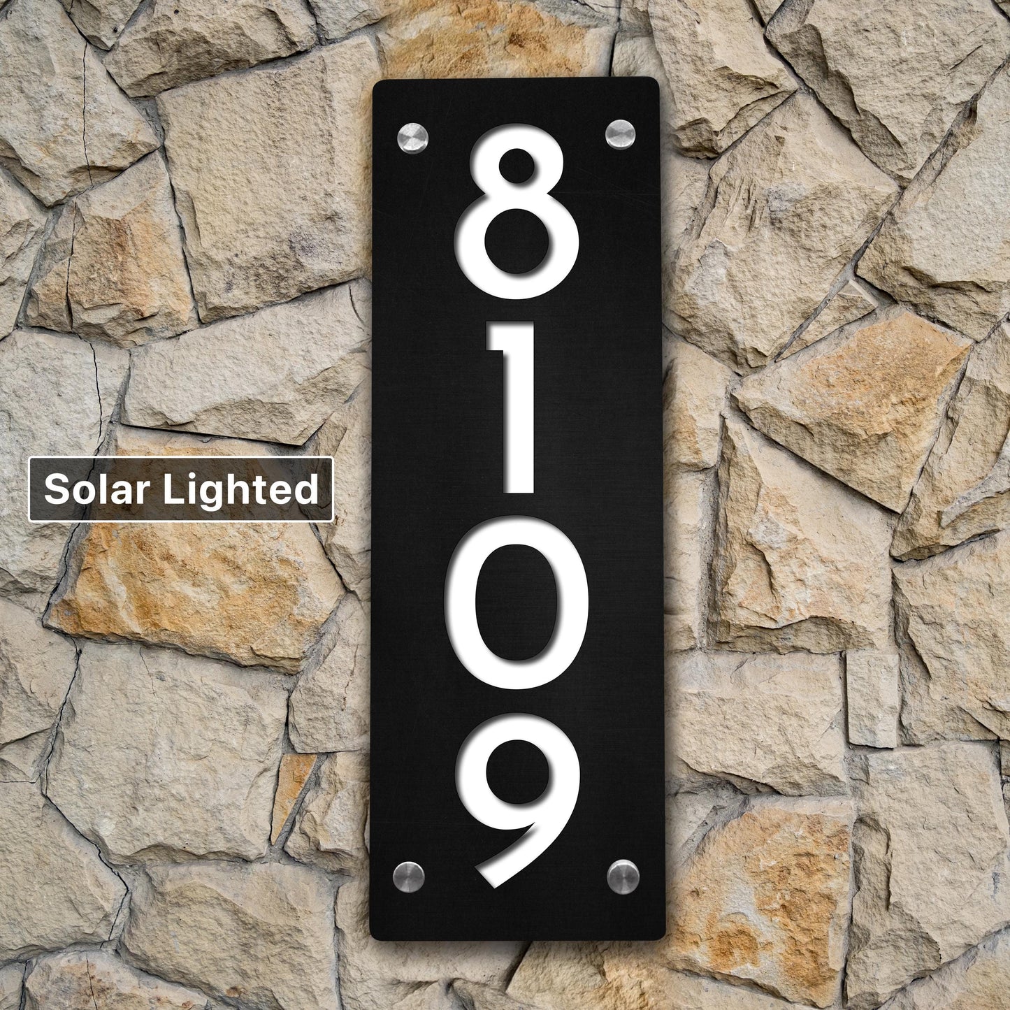 Solar Lighted House Numbers: Modern LED Address Sign