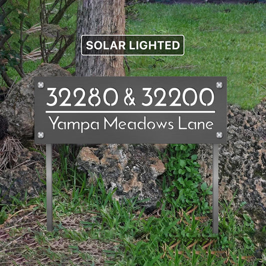 Shared Driveway Address Marker| Custom House Numbers Yard Sign On Stakes