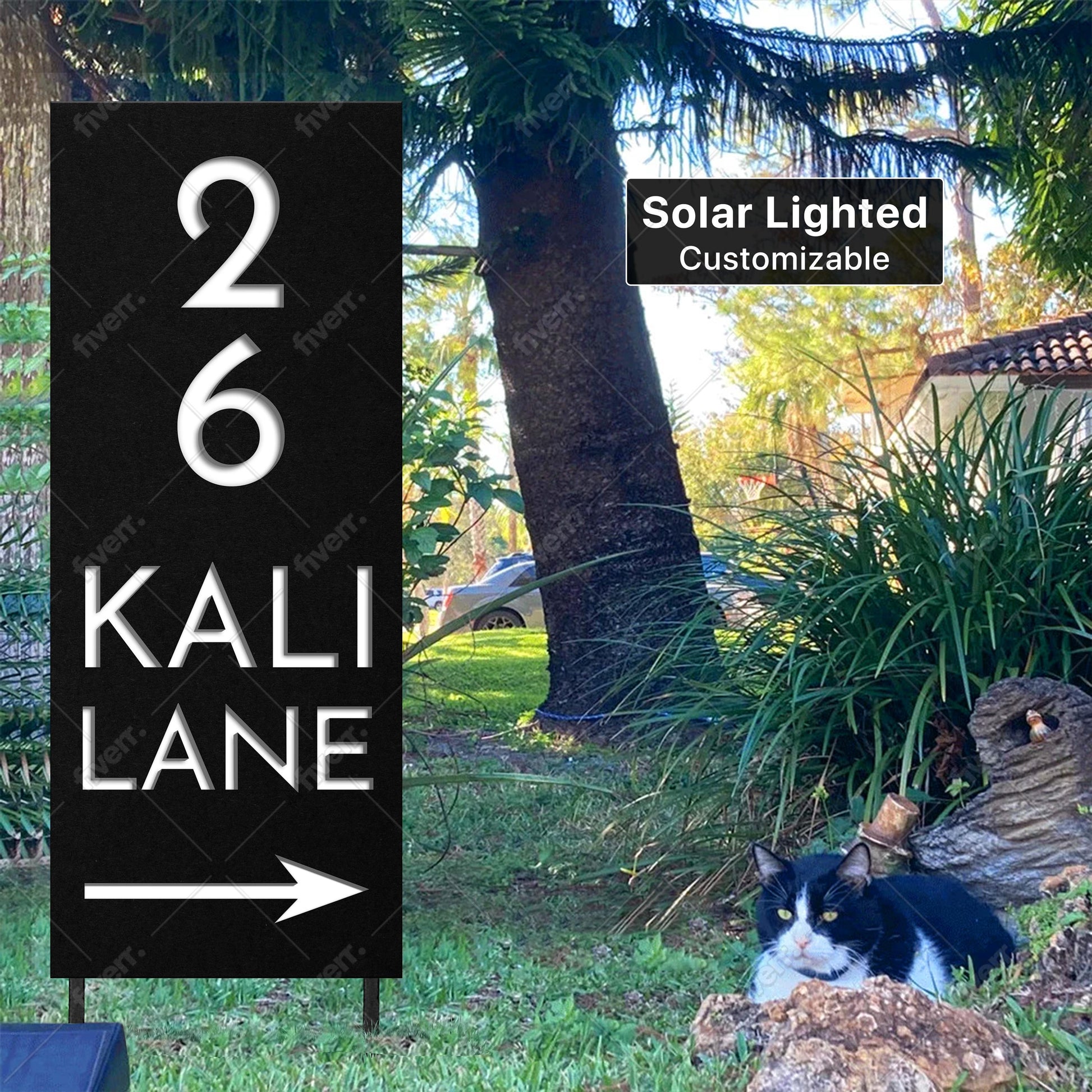 Customizable Laser Cut Commercial Sign, Personalized Solar Lighted Logo Sign