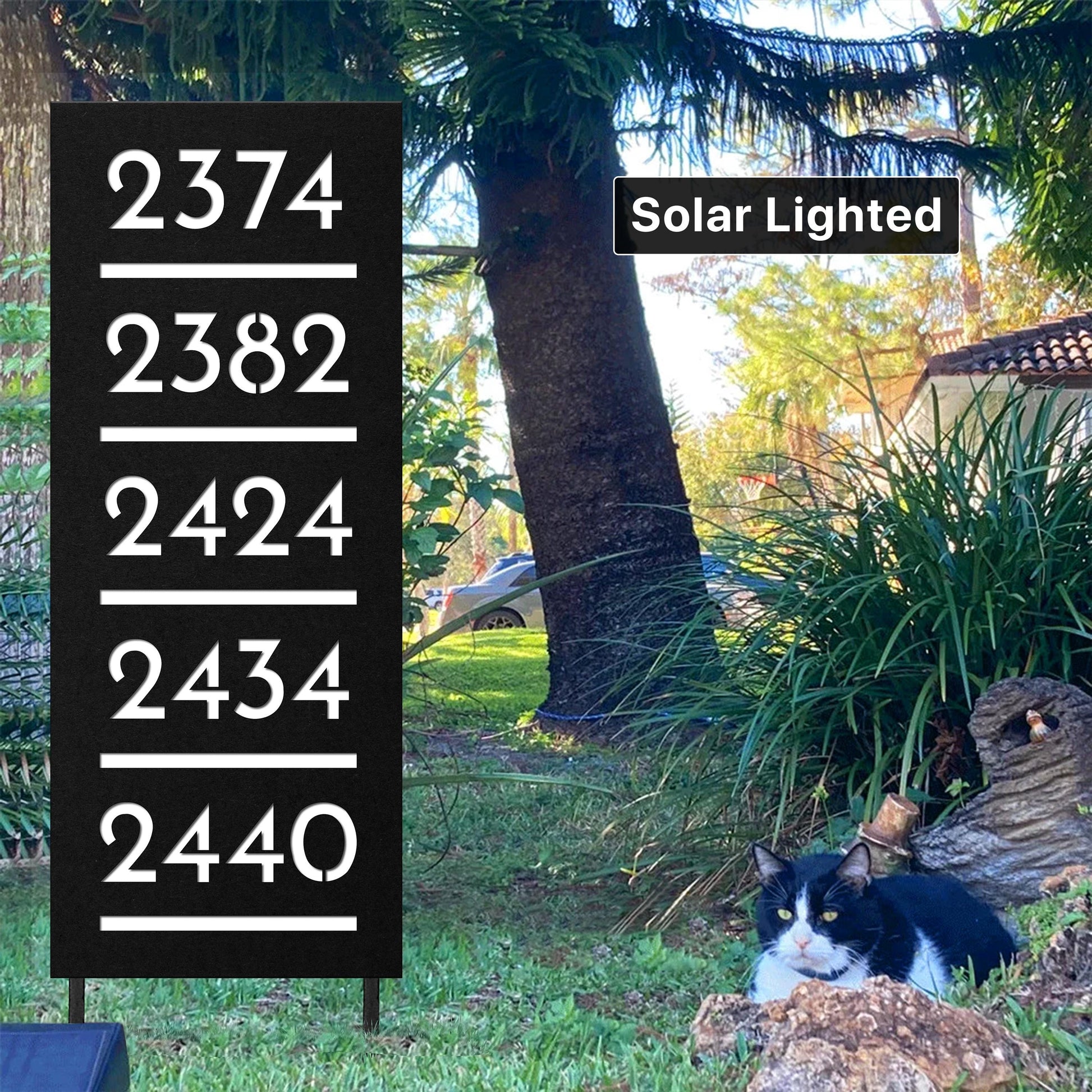 Shared Driveway Address Sign | Custom Multi Family Directional Signage | Personalized Solar Lighted Outdoor Property Marker On Stakes