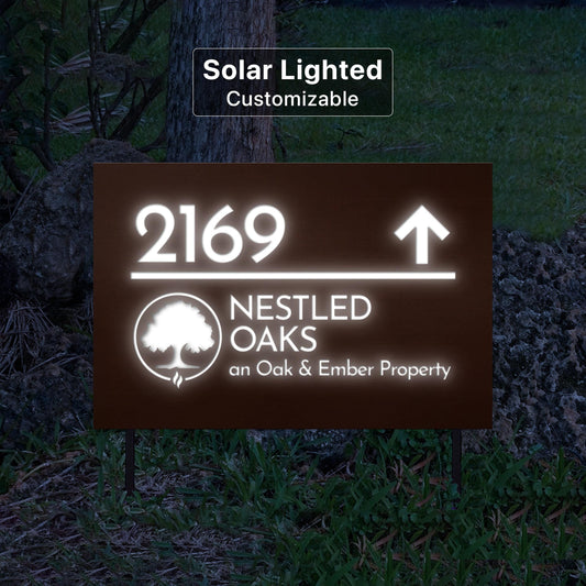Custom Business Logo Solar Lighted Lawn Sign