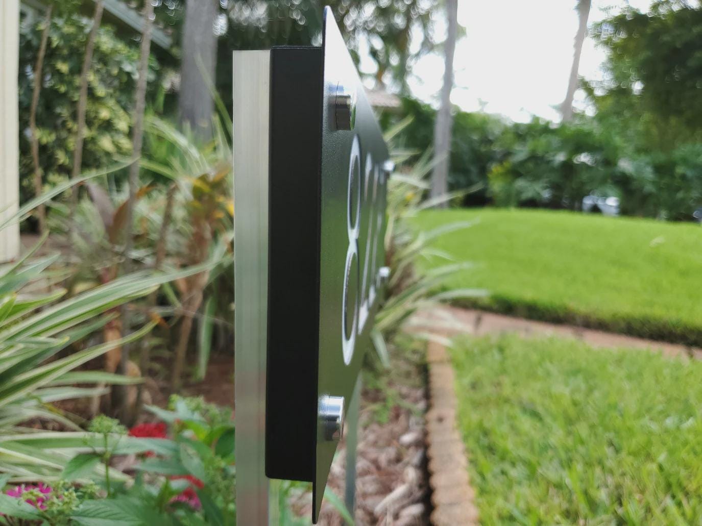 Custom Lighted Business Sign | Solar or Electric Logo Sign on Stakes | Outdoor LED Yard Signage
