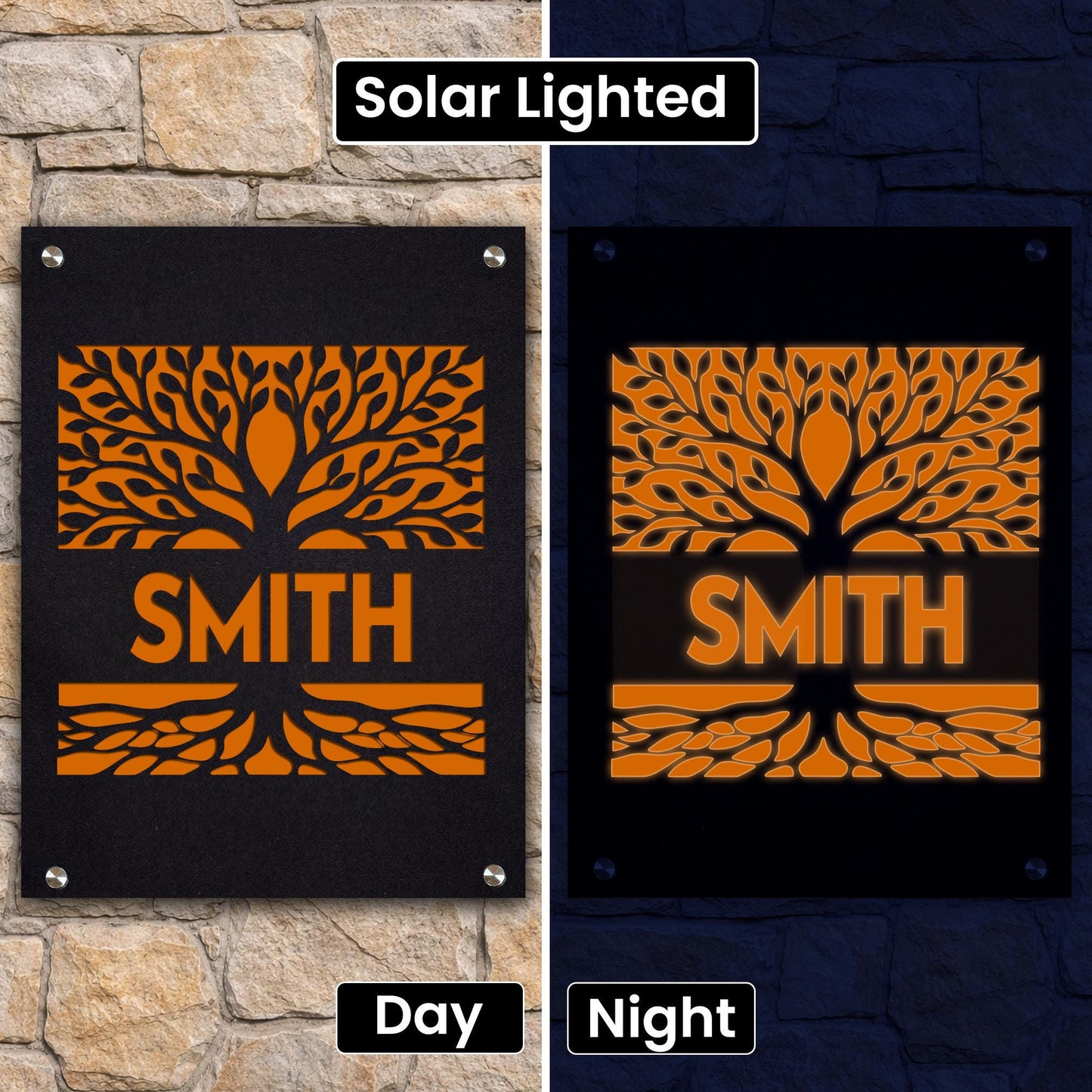 Solar Tree of Life Custom Sign – Illuminated Sign – Kabbalah Plaque –