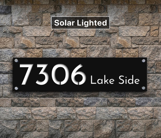 Solar Lighted Address Sign – Modern Illuminated House Numbers –