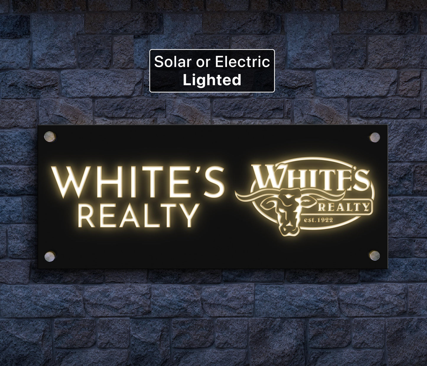 Business Logo Sign: Laser Cut Lighted Outdoor Signage