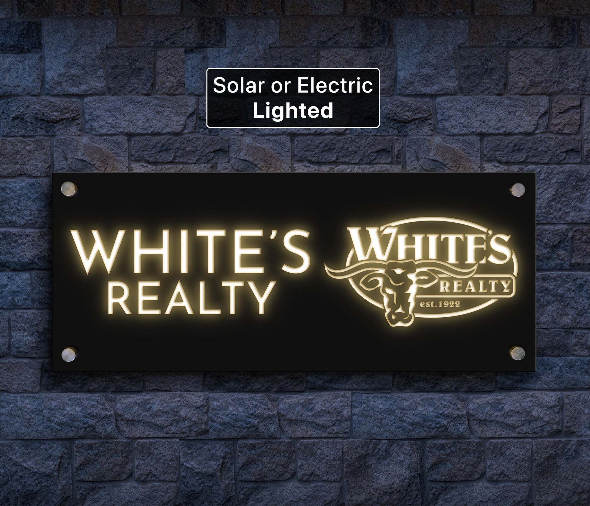 Business Logo Sign: Laser Cut Lighted Outdoor Signage