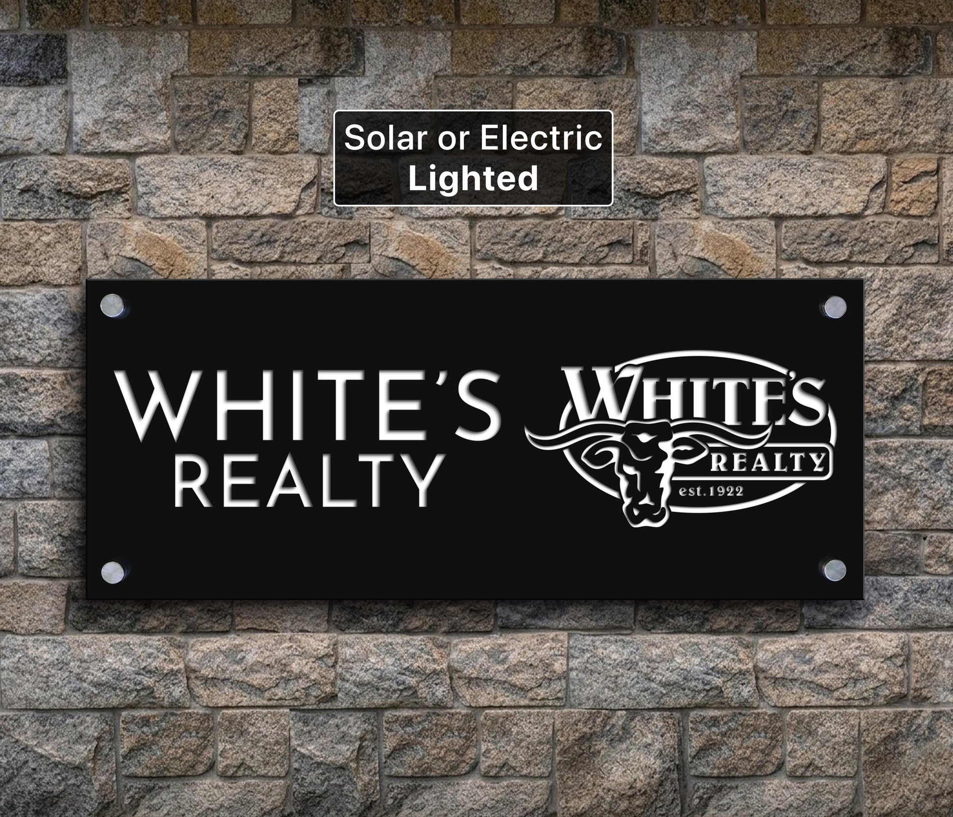 Business Logo Sign: Laser Cut Lighted Outdoor Signage