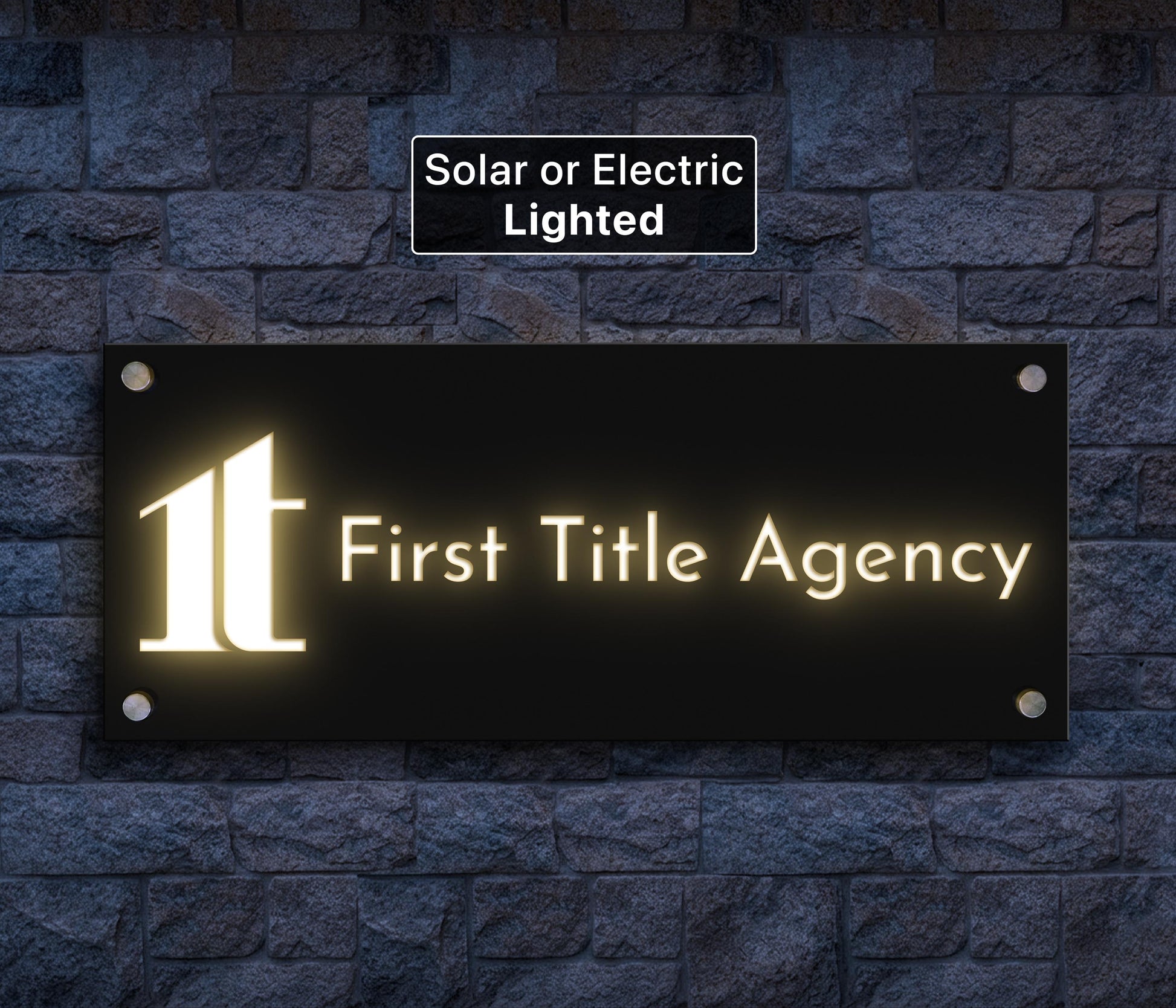 Lighted Commercial Signage - Custom Logo Sign - Outdoor Customizable Plaque