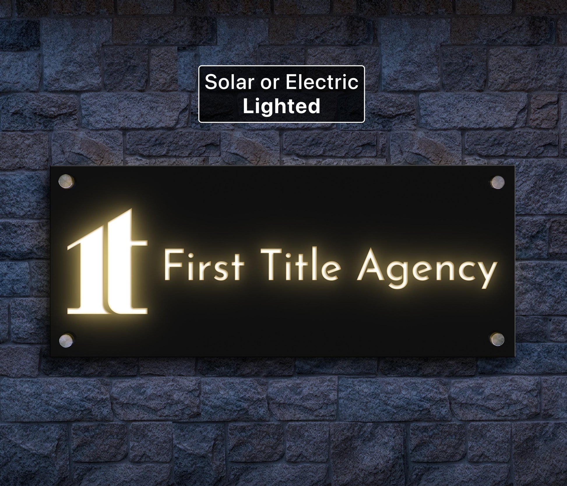 Business Logo Sign: Laser Cut Lighted Outdoor Signage
