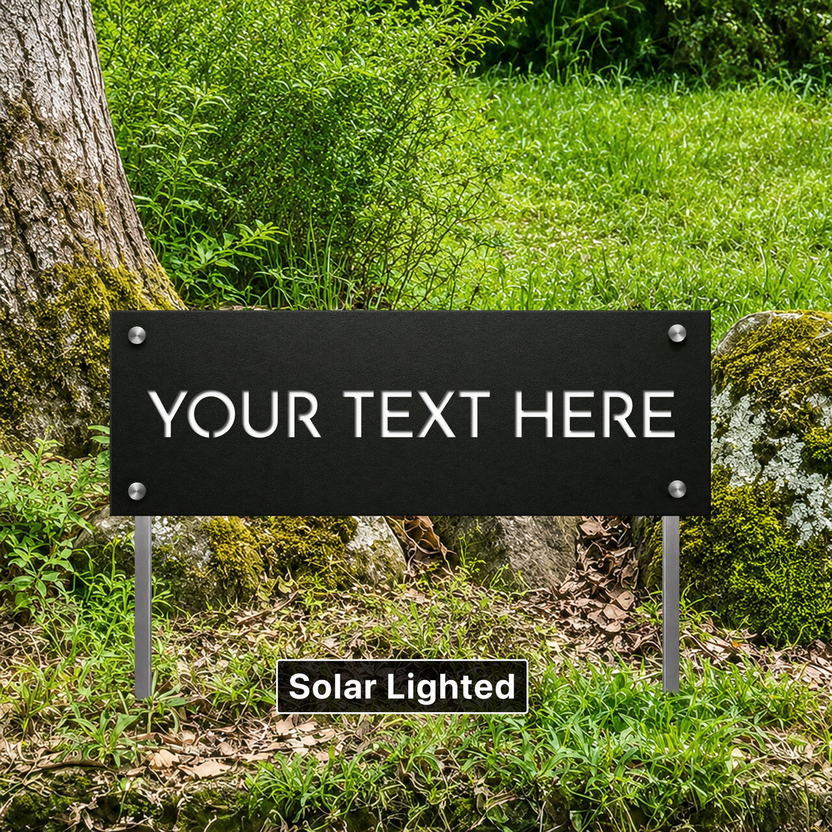 Customizable Solar Lighted Yard Sign: Modern Outdoor Property Signage - Air Bnb Marker