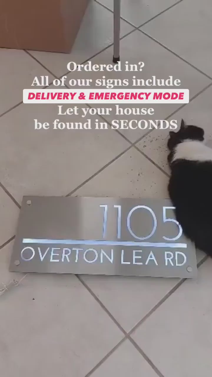 Customized Modern Yard Address Sign, Solar Lighted LED House Numbers, Outdoor Vertical Driveway Marker Plaque, Shared Driveway Multi Family