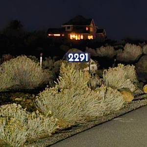 Solar Vertical Illuminated House Address Number in White