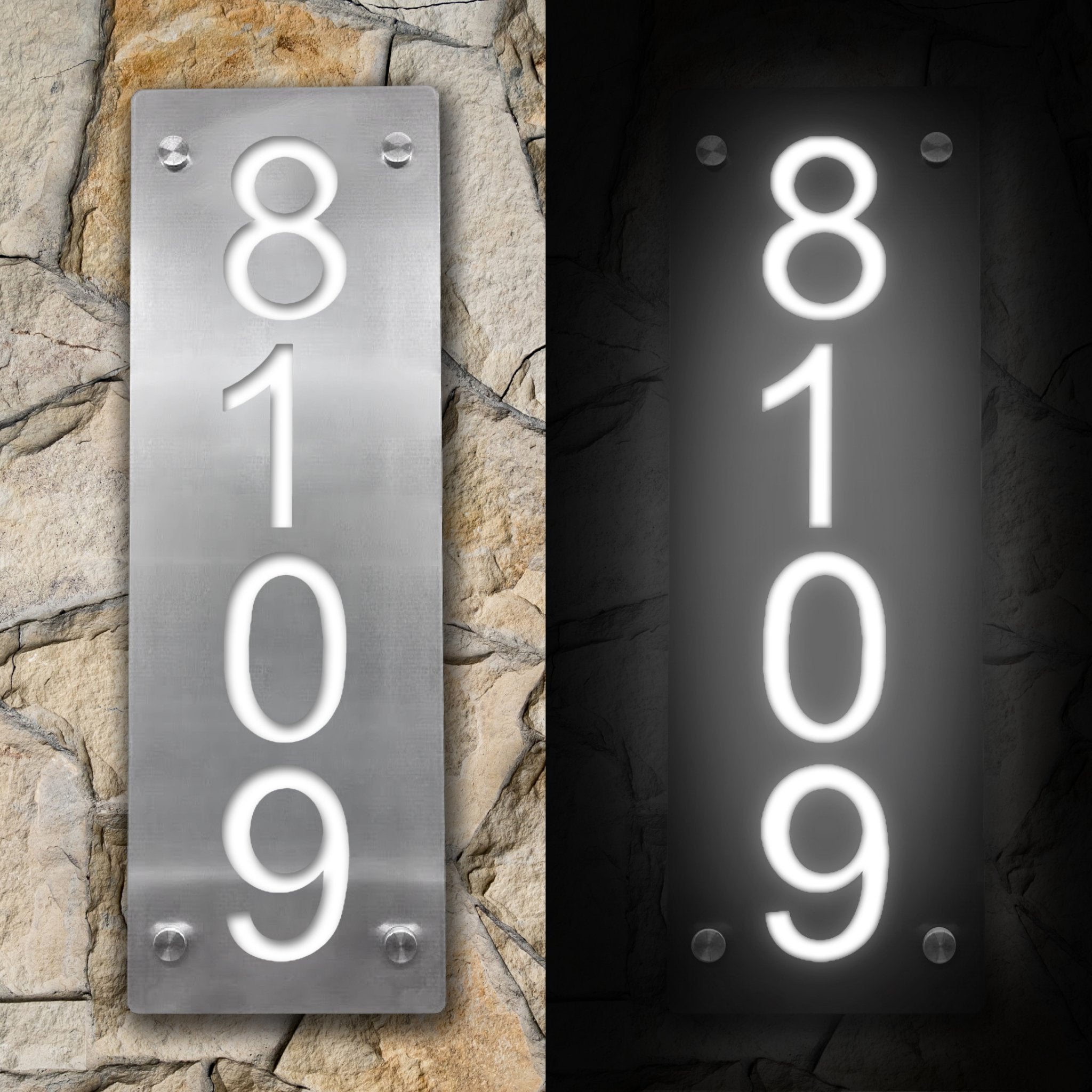 Modern Lighted Address Plaques | Shelly Lighting