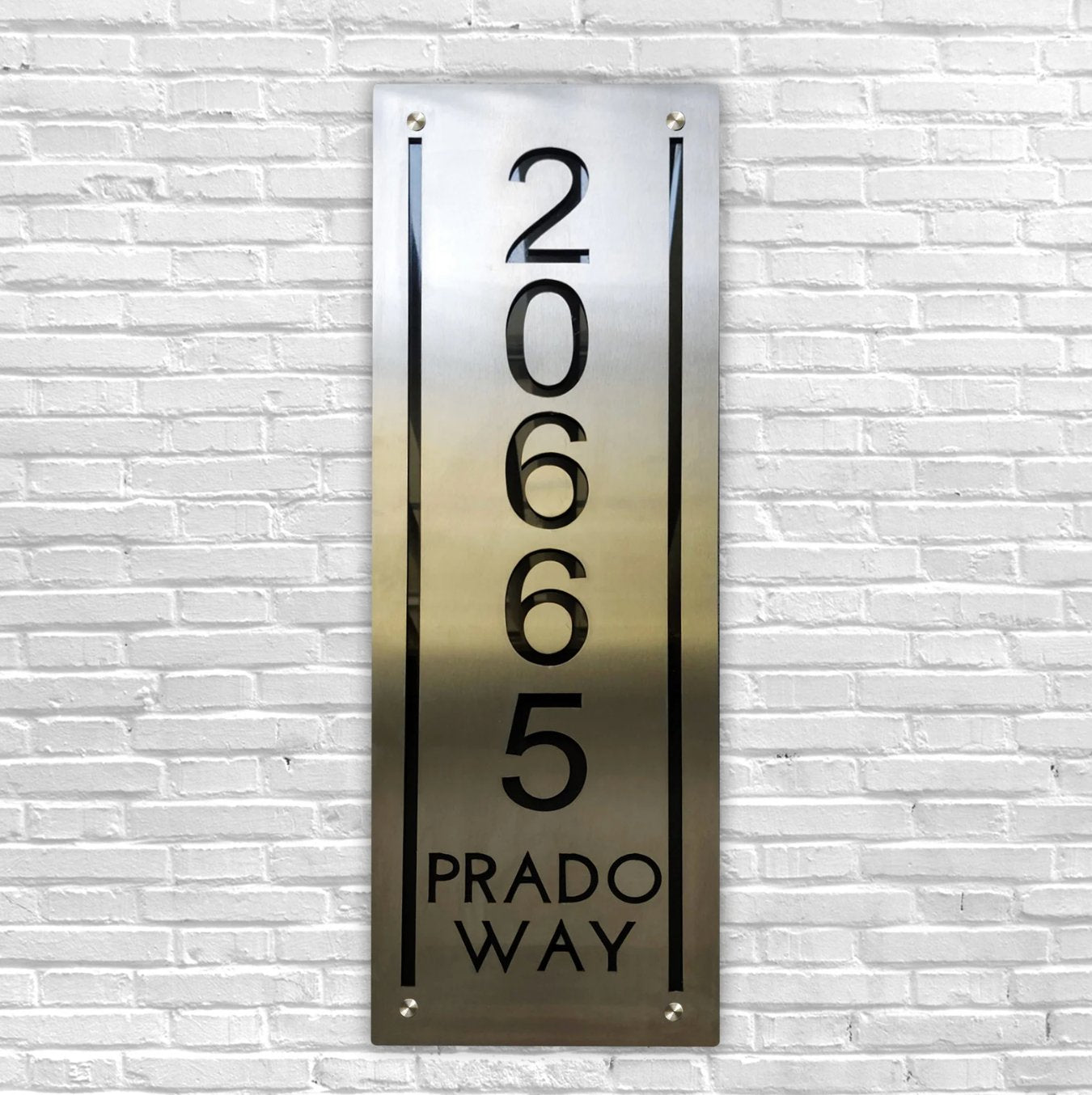 Stunning Vertical Lighted House Numbers Address Sign with Solar and Electric Options, Waterproof, Stainless Steel or Aluminum Plates, Super Bright LED's, Made in Florida, USA